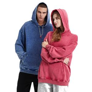 Sudadera con Capucha 100% Algodón, Lavado Ácido Personalizado, Estilo Vintage, Desgastada, Decolorada por el Sol, Talla Grande, Diseño Exclusivo - Product Image 1