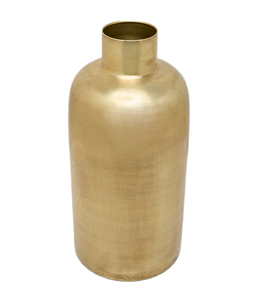 Florero decorativo de metal dorado con diseño texturizado, pieza de acento perfecta para sala de estar y dormitorio en un ambiente hogareño moderno - Product Image 2