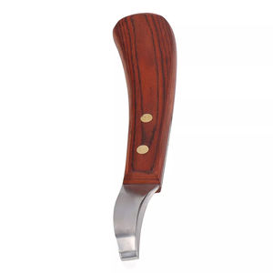 Best Quality Double-<b>Edged</b> Hoof Trimmer Knife with <b>Wooden</b> Handle for Horse and Animal Hoof <b>Trimming</b> - Product Image 5