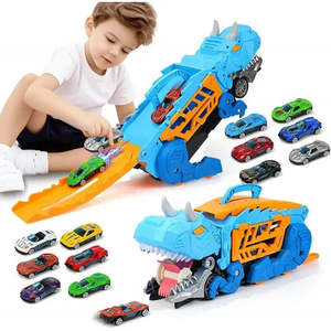 Camion transporteur de dinosaures, modèle personnalisable avec logo, en plastique ABS, ensemble de jeu pour garçons, cadeau pour enfants, jouet pour enfants - Product Image 1