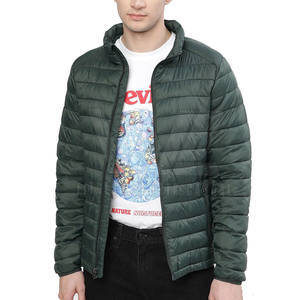 Nouvelle veste matelassée pour homme, mode d'hiver, couleur unie, style décontracté, col montant, coupe-vent, nylon et polyester - Product Image 1