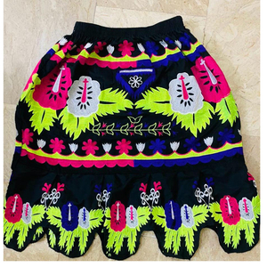 Venta caliente mujeres cintura Natural faldas cortas plisado bordado vestido de baile Maxi estándar Color sólido - Product Image 3