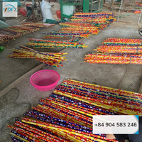 Bâton de balai en bois enduit de PVC de fleur de balai du Vietnam