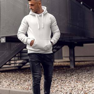Sweat à capuche surdimensionné en coton mélangé doux et chaud pour hommes avec épaules tombantes Logo personnalisé Streetwear d'hiver - Product Image 6