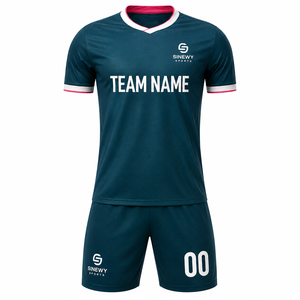 SINEWY SPORTS Custom <b>Soccer</b> Jersey Short Sleeve V-Neck Moisture Wicking Polyester Team Name Number Adult Unisex All Seasons - Product Image 2