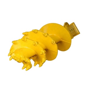 Yellow Earth <b>Auger</b> Bit with Spiral Flights and Toothed Cutting Edge for <b>Drilling</b> - Product Image 1