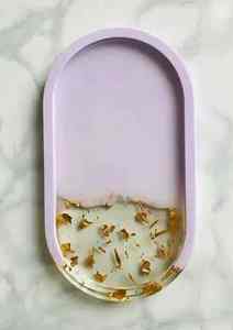 Decorative Epoxy Resin Coastal Design Vanity Tray Handmade Customized Color Wall Tray for Perfume Christmas & <b>Home</b> <b>Decor</b> <b>Gift</b> - Product Image 2