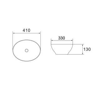 Lavabo Ovalado de Cerámica Blanca para Encimera, Grifos de Pared Compatibles, Categoría de Producto: Lavabos - Product Image 3