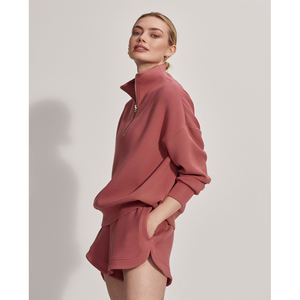 เสื้อฮู้ดเอวลอยของผู้หญิงเสื้อฮู้ดเอวลอยแบบลำลองสำหรับฤดูหนาว100% ผ้าฝ้ายออกแบบโลโก้ได้ตามต้องการ - Product Image 5