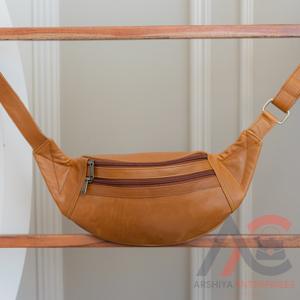 Riñonera de bolsillo con cremallera de cuero auténtico de grano completo Unisex 100% hecha a mano, bolsas de viaje multifuncionales personalizadas para festivales - Product Image 4