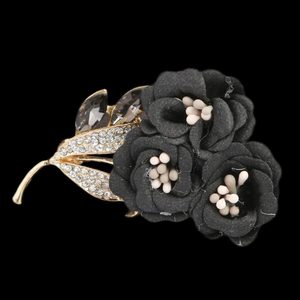 Women's Scarf Brooch - Black - Product Image 1