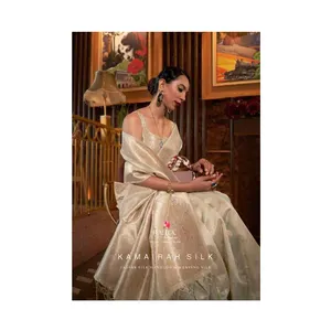 Exclusive Range of Elegant Design Indian Ethnic Clothing Wedding and Party Wear Gorgeous Tessar Silk Handloom Weaving Saree