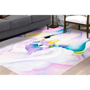 Alfombra de Arte Abstracto, Alfombra Estampada con Luz de Iris, Diseño de Georgia O'Keeffe, Alfombra Delgada No Tejida - Product Image 2