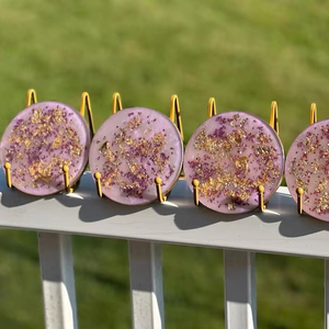 Handmade Elegant Wood Resin Eco-Friendly <b>Drink</b> <b>Coasters</b> Classic Style Marbled Design Durable Epoxy Non-Slip Waterproof 8mm Thick - Product Image 1