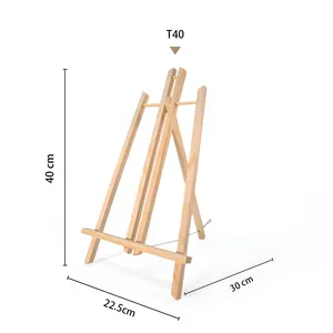 40厘米三角形画架儿童松木画架艺术用品桌面绘画展示架