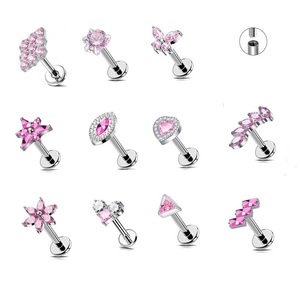 Youkeen Factory Pink Studs Titanium <span class=keywords><strong>Piercing</strong></span> Jewelry Daith <span class=keywords><strong>Piercing</strong></span> Jewelry Pricing <span class=keywords><strong>De</strong></span> Argola Titnio Flat Back Pendientes - Product Image 1
