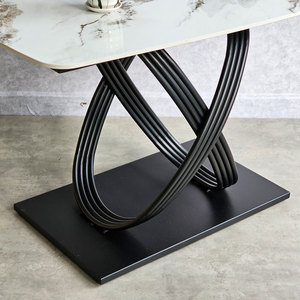 Modern Artistic 120x70cm Rectangular <b>Dining</b> <b>Table</b> with Iron Legs and Stone Top BA166 - Product Image 6