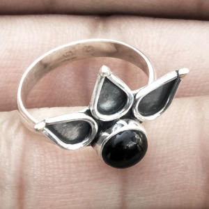 แหวนแต่งงานโอนิกซ์สีดำธรรมชาติผู้หญิงเครื่องประดับเงินสเตอร์ลิง925ผู้หญิงเครื่องประดับแหวนเงินแท้ขายส่งเป็นจำนวนมาก - Product Image 1