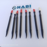 Pousse-cuticules double embout en acier inoxydable et plastique avec poignée en caoutchouc pour manucure