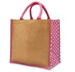 High Quality Eco-Friendly Jute Tote <b>Bag</b> Rope Handle OEM Customized Logo Printing <b>Promotional</b> Inner Lamination Exported India - Product Image 1