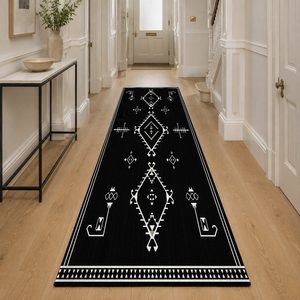 <b>RUGS</b> DEPOT LXDP-0840 Wholesale Black Charcoal Designer Pattern Digital Printed Machine Washable Chenille Area <b>Rug</b> <b>Non</b> <b>Slip</b> - Product Image 5