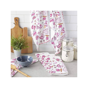 Pastel Striped <b>Embroidered</b> Golf Kitchen <b>Towel</b> 40x70cm 310GSM Natural Absorb Weave For Eco Stores Clubs And Heavy Purchase Buyers - Product Image 4