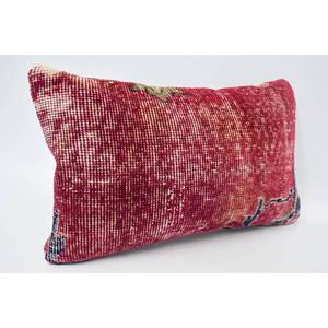 Multicolor Vintage Floral Kantha Patchwork Wool <b>Pillow</b> 12x20 Inches Soft Fabric for Home or <b>Sofa</b> Use - Product Image 3