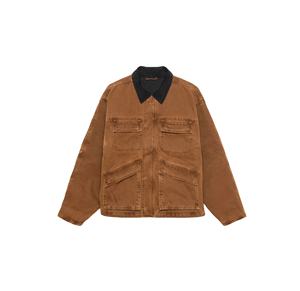 Veste de travail en coton sergé de haute qualité avec logo personnalisé pour hommes, coupe décontractée, respirante, style de rue, col rabattu, décontracté XL - Product Image 1