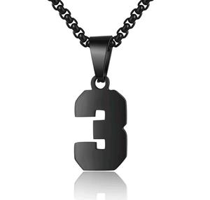 สร้อยคอหมายเลขที่กำหนดเองเครื่องประดับสีดำสร้อยคอหมายเลขนางฟ้าเครื่องประดับแฟชั่นจี้เสน่ห์จำนวนสร้อยคอ - Product Image 1