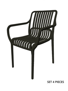 SET 4 Sedie da Pranzo Impilabili in Plastica Contemporanee per Arredamento Casa 56.5x55x82cm Uso Esterno - Product Image 2