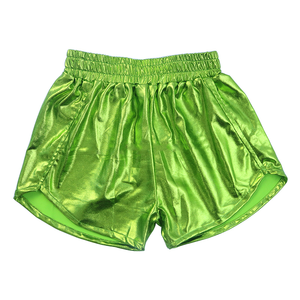 OEM ODM High Waist Gym <b>Shorts</b> for <b>Girls</b> Summer Solid Color Breathable PU Leather High Waist High Quality Fabric - Product Image 1