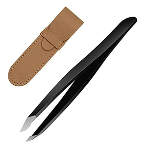 Pinzas de cejas de acero inoxidable de alta calidad QNQ, nuevo diseño, agarre de diamante, lindo inclinado para salón de belleza, venta al por mayor - Product Image 1