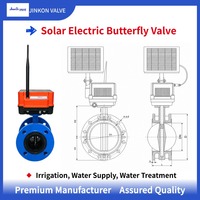 Vanne papillon JINKON à bride solaire 4G LoRa APP pour irrigation intelligente DN50-DN400 PN10/PN16 pour conduite d'eau agricole