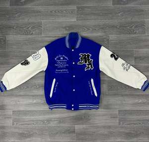 Chaqueta Universitaria Unisex con Logotipo Personalizado para Equipos Deportivos Universitarios, Chaquetas con Cuello de Béisbol para Primavera, Chaqueta Universitaria Lisa para Hombre - Product Image 1