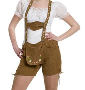 Solid Color Short Ladies <b>Lederhosen</b> High Quality Ladies Leather Shorts <b>for</b> Oktoberfest Wear - Product Image 6