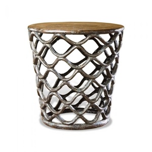 Mesa auxiliar de aluminio y Metal más vendida, muebles de sala de estar, mesa de centro con acento de tambor para muebles decorativos de pasillo para el hogar - Product Image 3