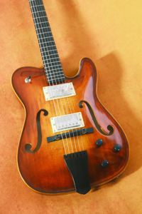 Archtop for Handcraft Carved Solid Maple Spruce Top Mahogany <strong>Neck</strong> Ebony Fingerboard Hollow Body Electric Guitar Violin - Product Image 3