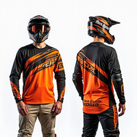 Jersey de Motocross Personalizado con Estampado de Manga Larga para Hombre, para Motociclismo Todoterreno, Resistente al Viento, Transpirable, de Secado Rápido, 100% Poliéster, para Carreras de Autos
