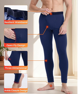 Ropa Interior Térmica para Hombre, Calzoncillos Largos con Forro Suave y Cálido, Gruesos, Ligeros, Pantalones de Capa Base para Clima Frío - Product Image 4