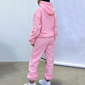Custom Logo Unisex Winter Short Sweatsuits 350 Gsm Fleece Organic Cotton Jogger 2 Piece Sweatpants Hoodie <b>Set</b> Women Men - Product Image 3