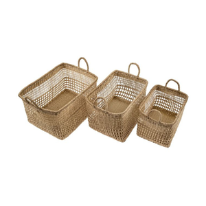 Cestas de almacenamiento de ratán tejidas a mano respetuosas con el medio ambiente, decoración rústica moderna para el hogar, fabricante de Vietnam OEM ODM - Product Image 6