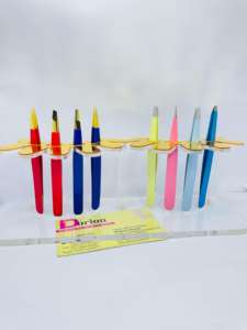 Venta al por mayor, pinzas de acrílico transparente con certificado Dorlon CE ISO, soporte de exhibición, pinzas para pestañas de cejas, soporte personalizado individual - Product Image 4