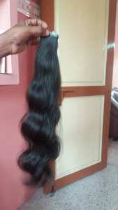 Extensions de cheveux de qualité supérieure, vague temple du sud de l'Inde, cheveux vierges Remy, doux, naturels, de haute qualité, cheveux humains, fabrique indienne, à clipser - Product Image 4