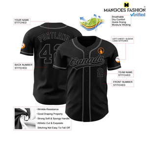 เสื้อซอฟต์บอลสำหรับเล่นเบสบอลสีดำสีเทาสีดำและสีเทา - Product Image 3