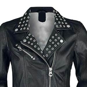 แจ็กเก็ตหนังแขนยาวสำหรับผู้หญิงเสื้อแจ็คเก็ตหนังมีกระดุมโลโก้ออกแบบได้ตามต้องการสำหรับฤดูหนาว - Product Image 3