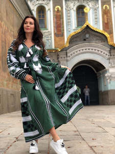 Vestido largo de manga larga ucraniano bordado para mujer, vestido bohemio para mujer, bordado ucraniano, mangas completas bordadas - Product Image 5