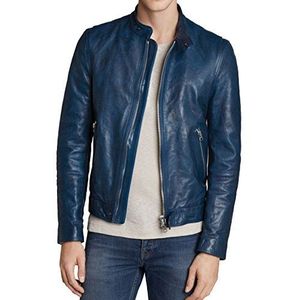 Blouson en cuir pour homme, style streetwear décontracté, imperméable, col montant, haute qualité, confortable, tendance, vente en gros - Product Image 1