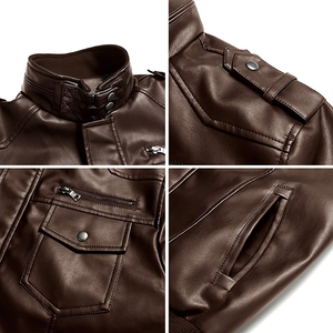 2025 personnalisé de haute qualité hommes véritable peau de mouton et peau de vache vestes en cuir de motards veste d'hiver en cuir pur - Product Image 5