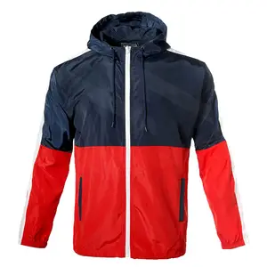 OEM rüzgarlık ceketler erkekler açık spor ceketler artı boyutu rüzgarlık mavi ve kırmızı rüzgarlık ceket