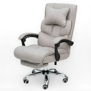GAK882 Modern Reclining Office Chair Adjustable Headrest Chrome Metal PU Leather Features <b>Footrest</b> Massage for Home Office Use - Product Image 1